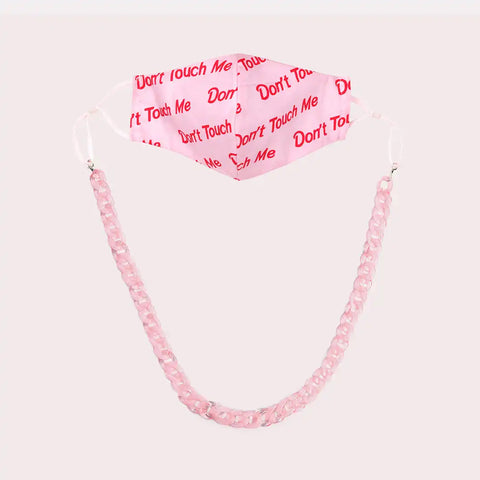 Mask Chain Necklace - 19mm Curb in Pink Quartz