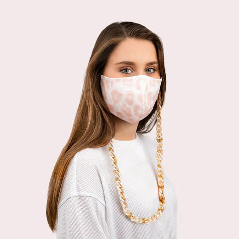 Mask Chain Necklace - 19mm Curb in Bone