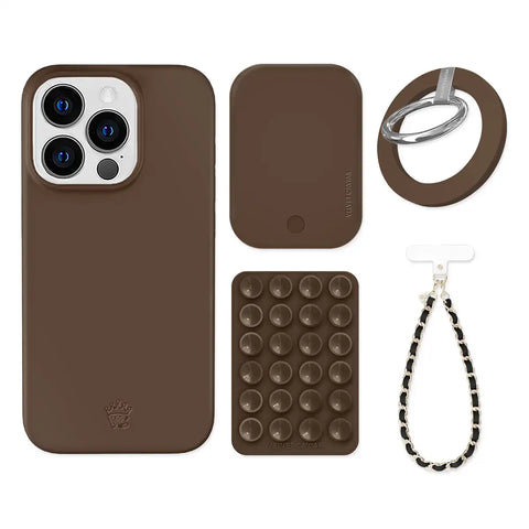 Espresso Brown iPhone Bundle Set - Grip