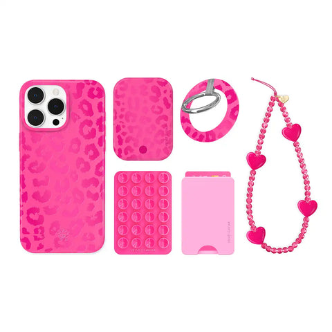 Even Hotter Pink Leopard iPhone Bundle Set