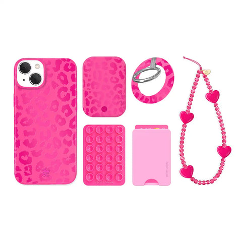 Even Hotter Pink Leopard iPhone Bundle Set