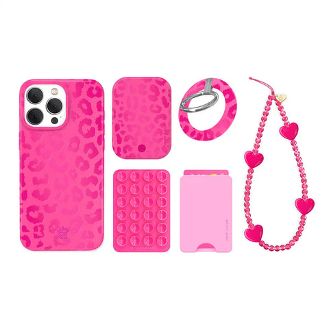 Even Hotter Pink Leopard iPhone Bundle Set