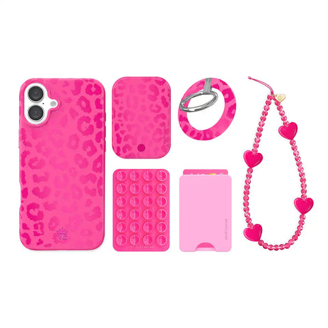 Even Hotter Pink Leopard iPhone Bundle Set
