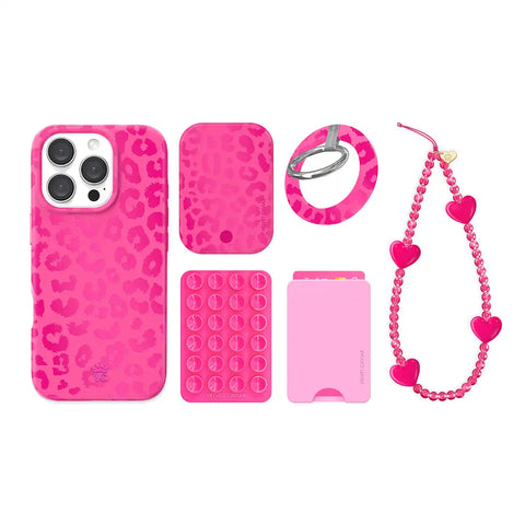 Even Hotter Pink Leopard iPhone Bundle Set