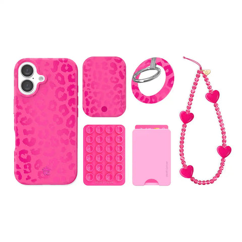 Even Hotter Pink Leopard iPhone Bundle Set