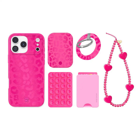 Even Hotter Pink Leopard iPhone Bundle Set