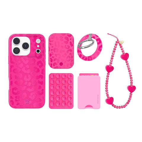Even Hotter Pink Leopard iPhone Bundle Set
