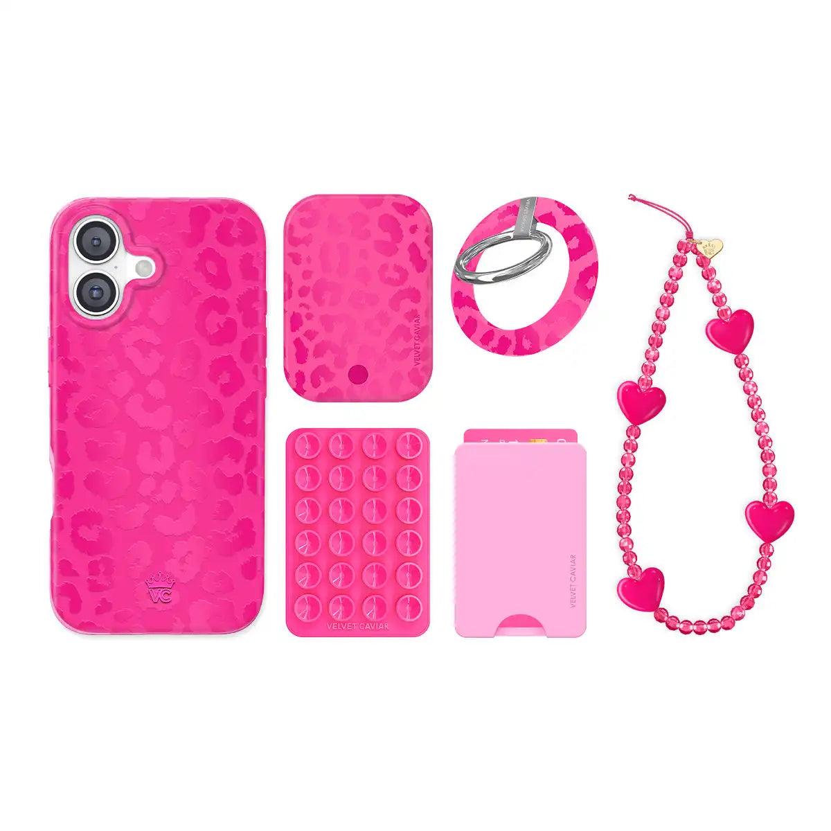 Even Hotter Pink Leopard iPhone Bundle Set