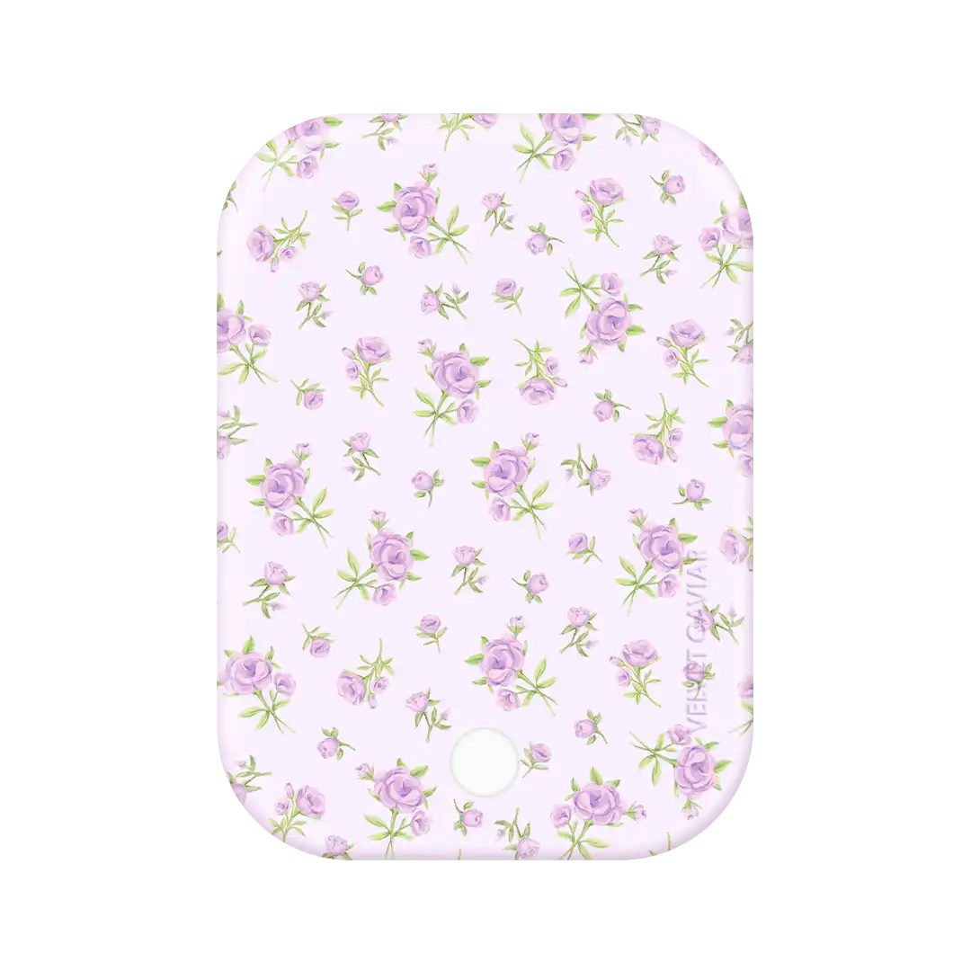 Dainty Lilac Floral Portable MagSafe Charger Power Pack
