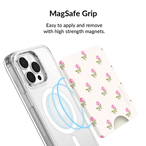 Pink Peony Floral MagSafe Wallet