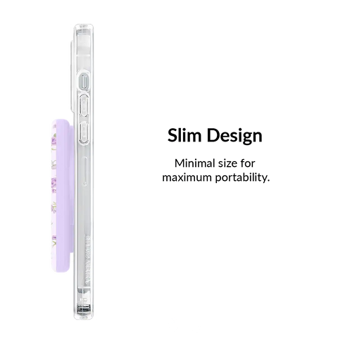 Dainty Lilac Floral Portable MagSafe Charger Power Pack