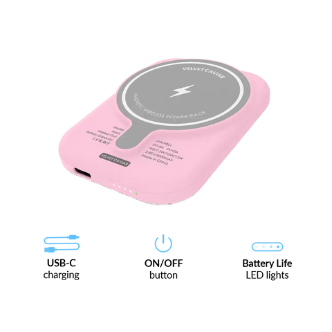 Lovely Pink Bows Portable MagSafe Charger Power Pack