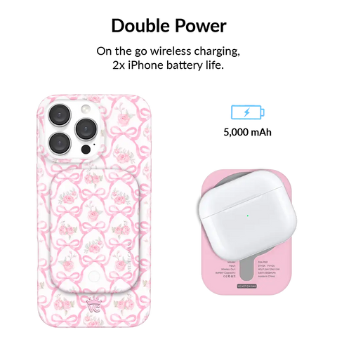 Lovely Pink Bows Portable MagSafe Charger Power Pack
