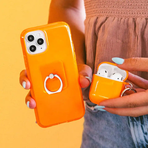 Neon Orange Clear iPhone Case