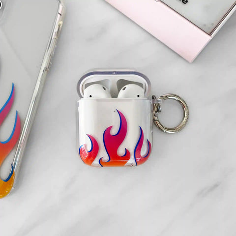 Clear Flames Airpods Case