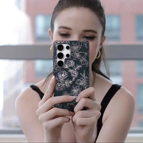 Floral Rose Gold Chrome Samsung Galaxy Case