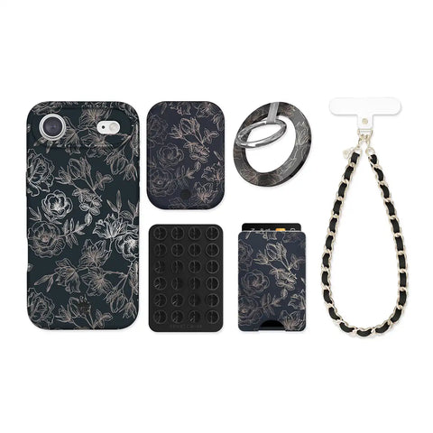 Floral Rose Gold Chrome iPhone Bundle Set