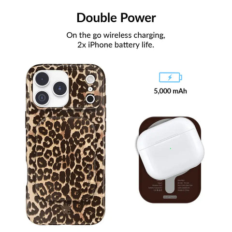 Girls Night Leopard Portable MagSafe Charger Power Pack