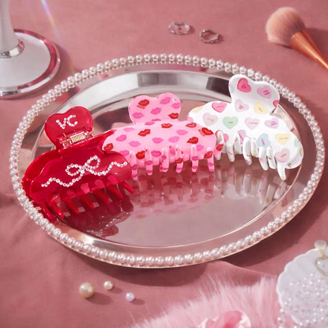 Red Crystal Bow Hair Clip