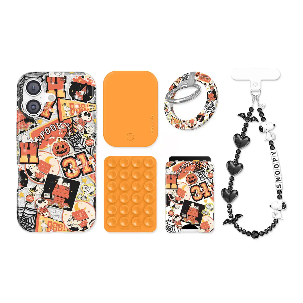 Snoopy Halloween Varsity Glitter iPhone Bundle Set