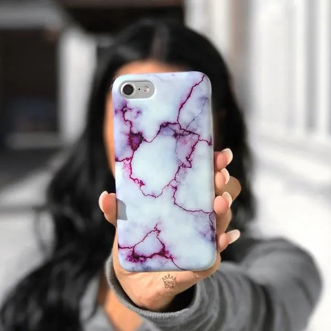 Purple Streak Marble iPhone Case