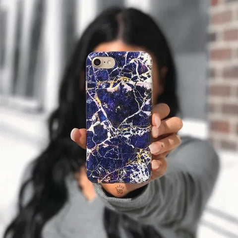 Midnight Gold Marble iPhone Case