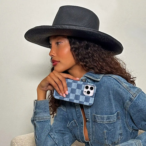 Denim Vibe Checkered iPhone Case