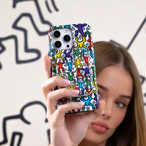 Keith Haring Rainbow Dancers iPhone Case