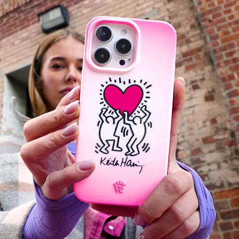 Keith Haring Pink Heart iPhone Case