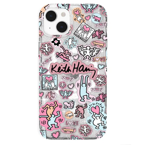 Keith Haring Pastel Glitter iPhone Case