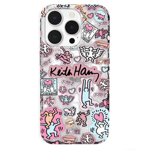 Keith Haring Pastel Glitter iPhone Case
