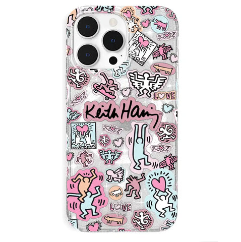 Keith Haring Pastel Glitter iPhone Case