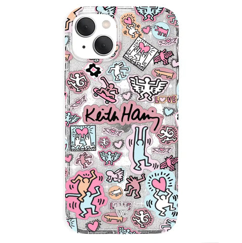 Keith Haring Pastel Glitter iPhone Case