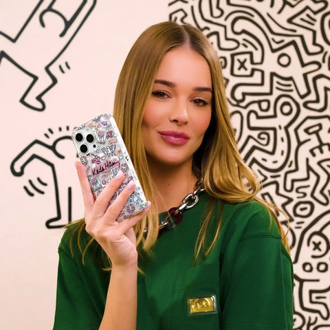 Keith Haring Pastel Glitter iPhone Case