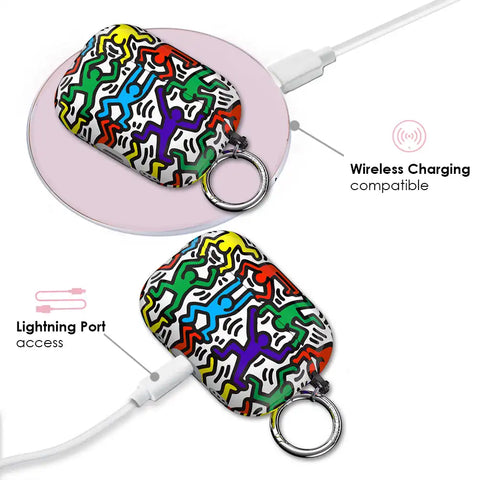 Keith Haring Rainbow Dancers AirPod Case