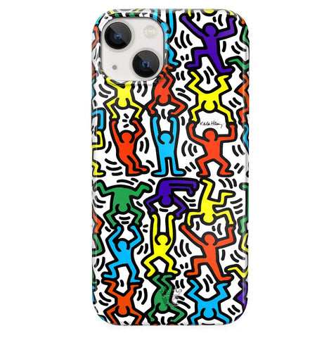 Keith Haring Rainbow Dancers iPhone Case