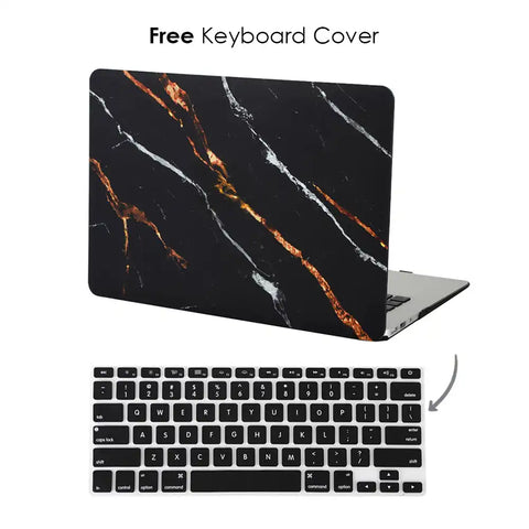 Tiger Black Marble MacBook Case