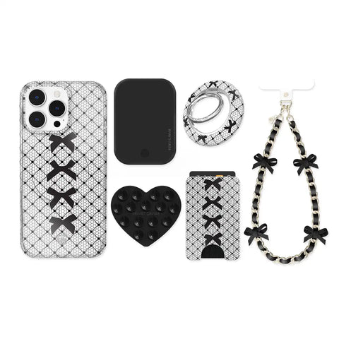 Lacy Black Bows iPhone Bundle Set
