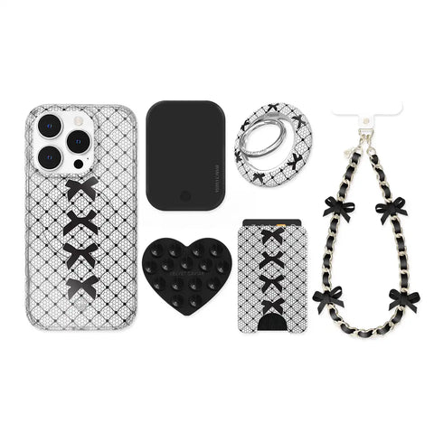 Lacy Black Bows iPhone Bundle Set