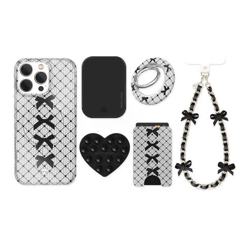 Lacy Black Bows iPhone Bundle Set