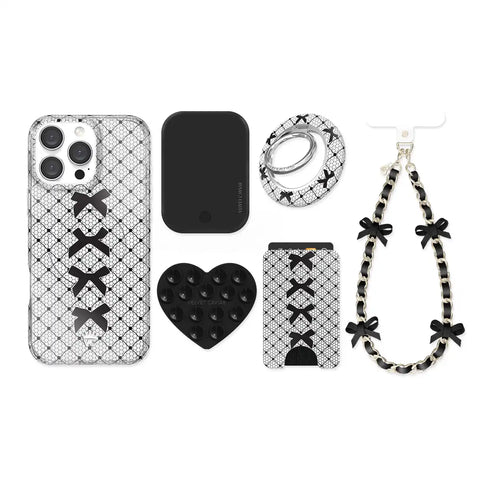 Lacy Black Bows iPhone Bundle Set