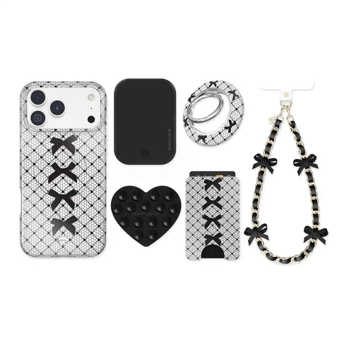 Lacy Black Bows iPhone Bundle Set
