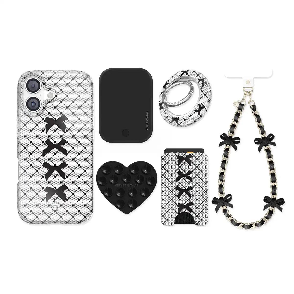 Lacy Black Bows iPhone Bundle Set