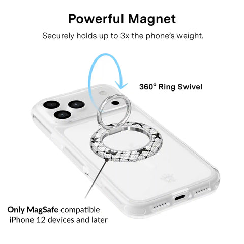 Lacy Black Bows MagSafe Grip Ring