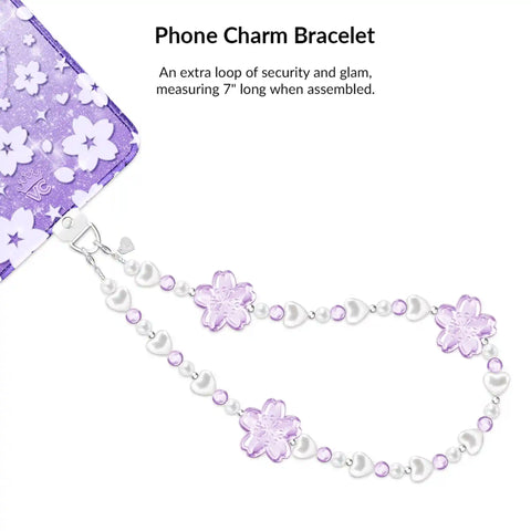 Lavender Cherry Blossom Glitter Samsung Bundle Set