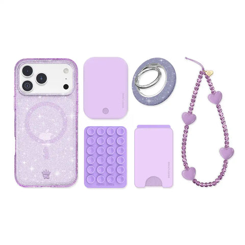 Lilac Stardust Glitter iPhone Bundle Set