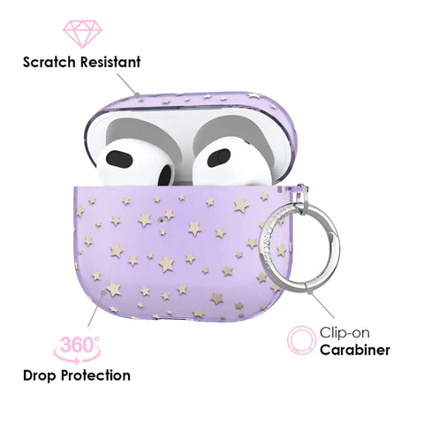 Lilac Celestial Stars AirPod Case