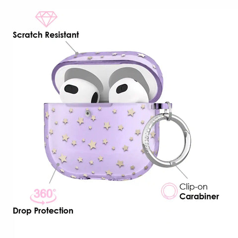 Lilac Celestial Stars AirPod Case