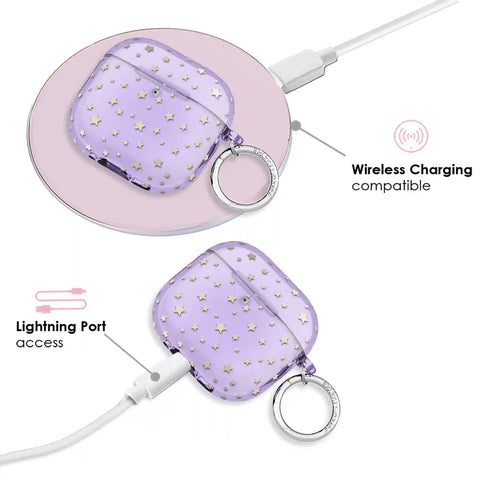 Lilac Celestial Stars AirPod Case