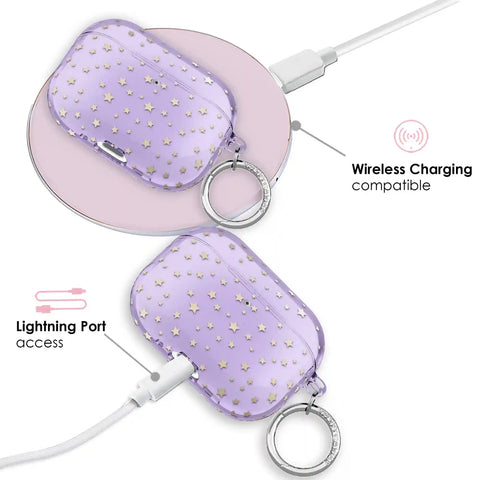 Lilac Celestial Stars AirPod Case